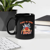Classic Serif Elegance Black Glossy Mug - Beyond T-shirts